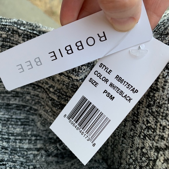 Robbie Bee Petite Black / White Cowl Neck Dress S - Picture 13 of 15